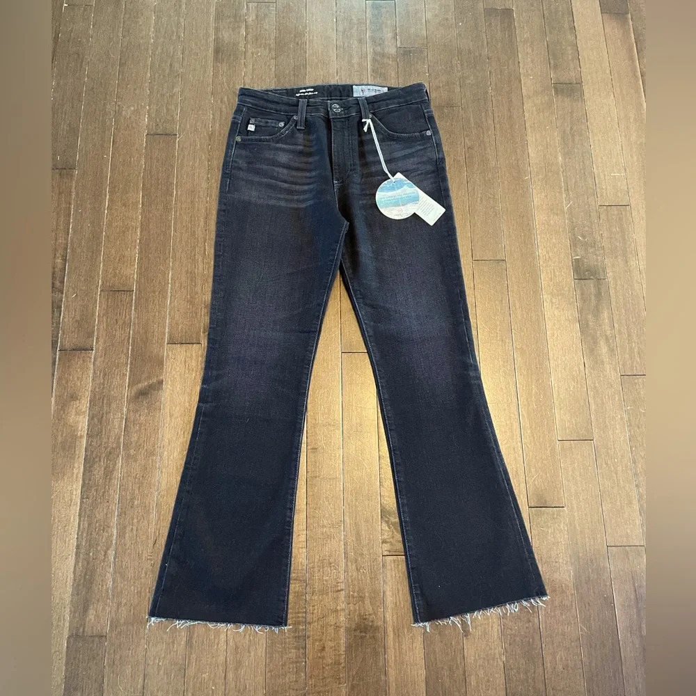 NWT Ag Jeans Jodi HIGH RISE FLARE CROP 26W/26L Black